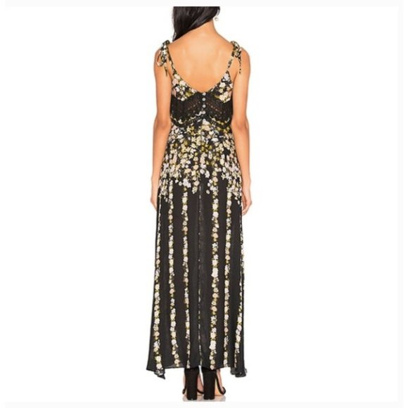 Free People Intimately Claire Printed Lace Maxi Slip Dress L - Picture 4 of 8